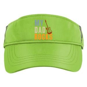 My Dad Rocks FatherS Day Graphic Adult Drive Performance Visor