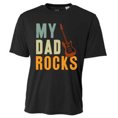 My Dad Rocks FatherS Day Graphic Cooling Performance Crew T-Shirt