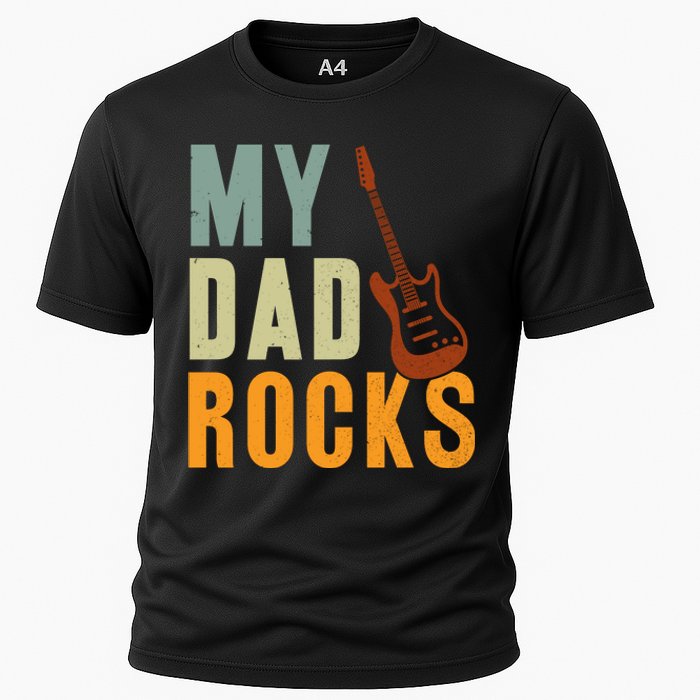 My Dad Rocks FatherS Day Graphic Cooling Performance Crew T-Shirt