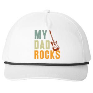 My Dad Rocks FatherS Day Graphic Snapback Five-Panel Rope Hat