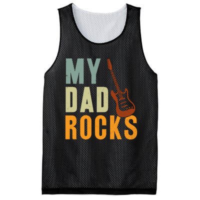 My Dad Rocks FatherS Day Graphic Mesh Reversible Basketball Jersey Tank