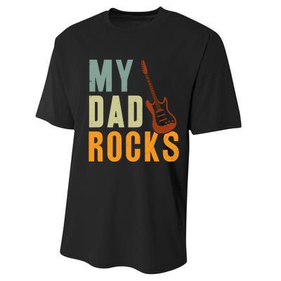 My Dad Rocks FatherS Day Graphic Performance Sprint T-Shirt