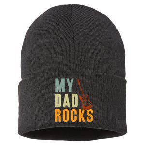 My Dad Rocks FatherS Day Graphic Sustainable Knit Beanie