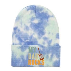 My Dad Rocks FatherS Day Graphic Tie Dye 12in Knit Beanie