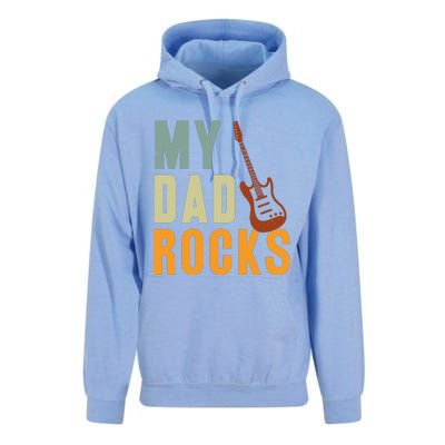 My Dad Rocks FatherS Day Graphic Unisex Surf Hoodie