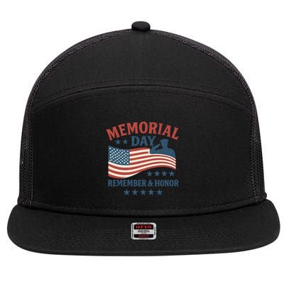 Memorial Day Remember & Honor 7 Panel Mesh Trucker Snapback Hat