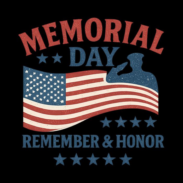 Memorial Day Remember & Honor Drawstring Bag