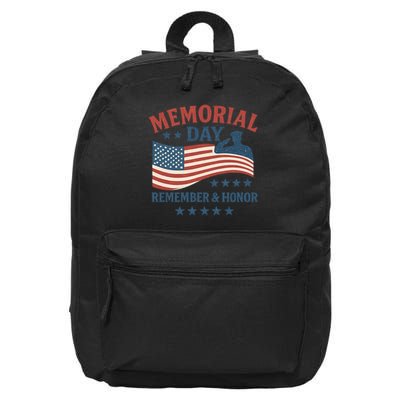 Memorial Day Remember & Honor 16 in Basic Backpack
