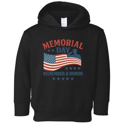 Memorial Day Remember & Honor Toddler Hoodie