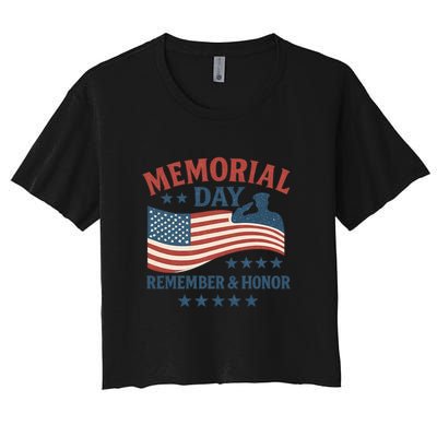 Memorial Day Remember & Honor Women's Crop Top Tee