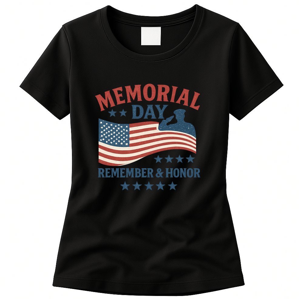 Memorial Day Remember & Honor Womens T-Shirt