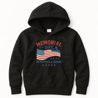 Memorial Day Remember & Honor Kids Hoodie