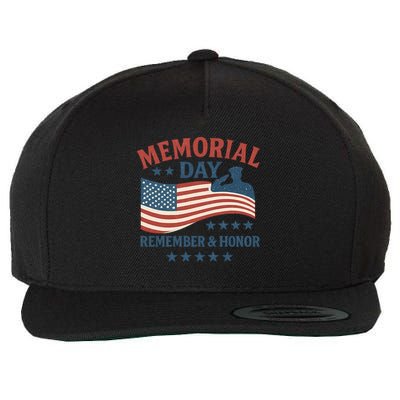 Memorial Day Remember & Honor Wool Snapback Cap