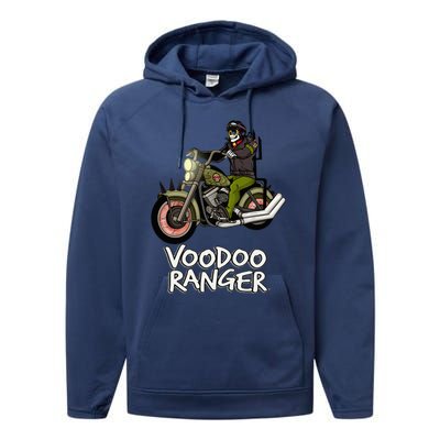 Motorcycle Drag Racing Voodoo Bike Rider Performance Fleece Hoodie