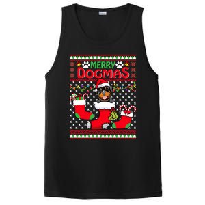 Merry Dogmas Rottweiler Dog Funny Ugly Christmas Xmas Funny Gift PosiCharge Competitor Tank