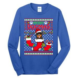 Merry Dogmas Rottweiler Dog Funny Ugly Christmas Xmas Funny Gift Tall Long Sleeve T-Shirt