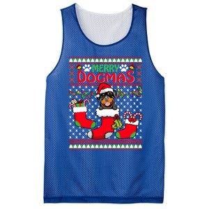 Merry Dogmas Rottweiler Dog Funny Ugly Christmas Xmas Funny Gift Mesh Reversible Basketball Jersey Tank