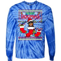 Merry Dogmas Rottweiler Dog Funny Ugly Christmas Xmas Funny Gift Tie-Dye Long Sleeve Shirt