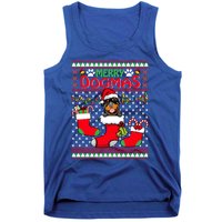 Merry Dogmas Rottweiler Dog Funny Ugly Christmas Xmas Funny Gift Tank Top