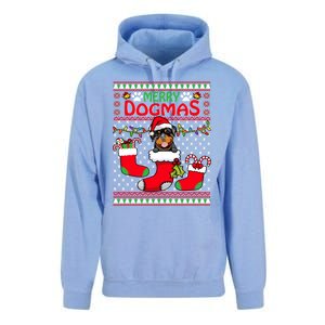 Merry Dogmas Rottweiler Dog Funny Ugly Christmas Xmas Funny Gift Unisex Surf Hoodie