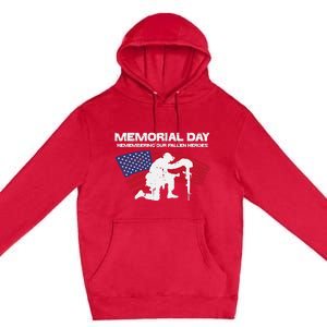 Memorial Day Remembering Our Fallen Heroes US Flag Patriotic Premium Pullover Hoodie