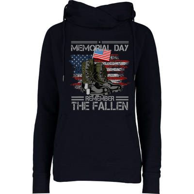 Memorial Day Remember The Fallen Vintage Womens Funnel Neck Pullover Hood