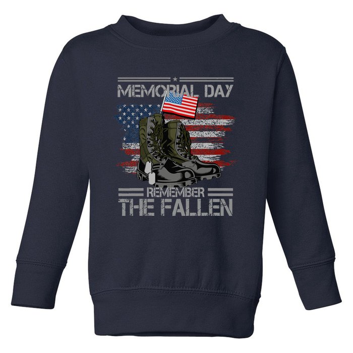 Memorial Day Remember The Fallen Vintage Toddler Sweatshirt