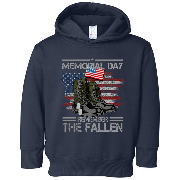 Memorial Day Remember The Fallen Vintage Toddler Hoodie