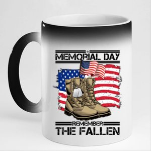 Memorial Day Remember The Fallen 11oz Black Color Changing Mug