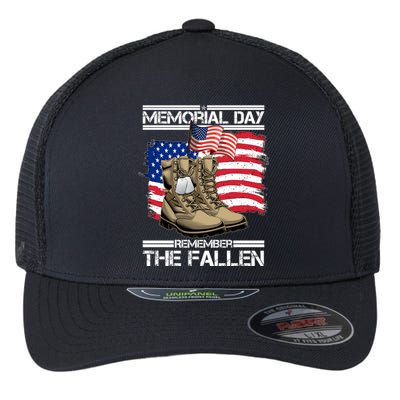 Memorial Day Remember The Fallen Flexfit Unipanel Trucker Cap