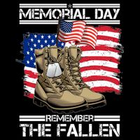 Memorial Day Remember The Fallen Cropped Pullover Crew