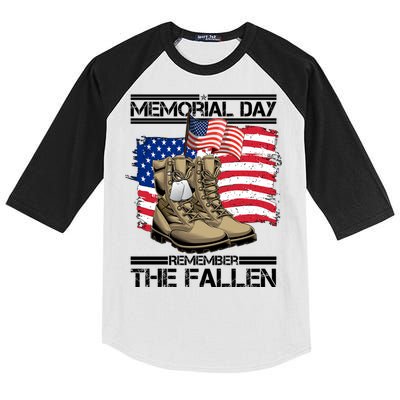 Memorial Day Remember The Fallen Kids Colorblock Raglan Jersey