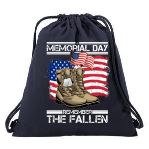 Memorial Day Remember The Fallen Drawstring Bag