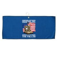 Memorial Day Remember The Fallen Large Microfiber Waffle Golf Towel