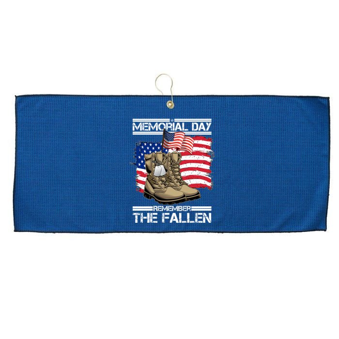 Memorial Day Remember The Fallen Large Microfiber Waffle Golf Towel