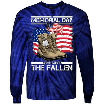 Memorial Day Remember The Fallen Tie-Dye Long Sleeve Shirt