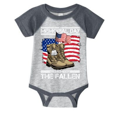 Memorial Day Remember The Fallen Infant Baby Jersey Bodysuit