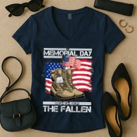 Memorial Day Remember The Fallen Women's V-Neck T-Shirt