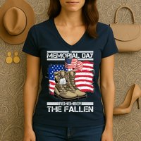 Memorial Day Remember The Fallen Women's V-Neck T-Shirt