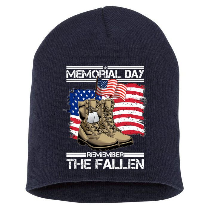 Memorial Day Remember The Fallen Short Acrylic Beanie