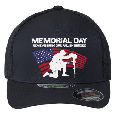 Memorial Day Remembering Our Fallen Heroes Us Flag Flexfit Unipanel Trucker Cap