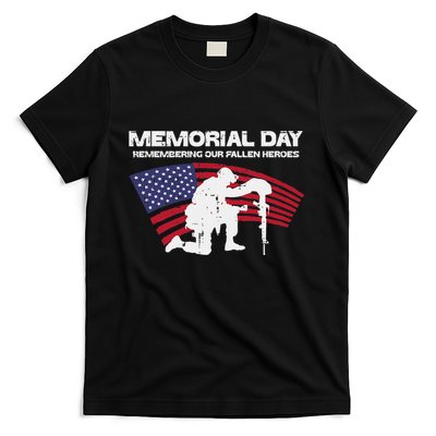 Memorial Day Remembering Our Fallen Heroes Us Flag T-Shirt