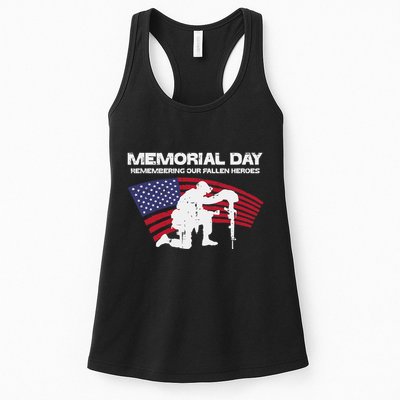 Memorial Day Remembering Our Fallen Heroes Us Flag Womens Tank Top