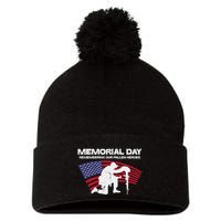 Memorial Day Remembering Our Fallen Heroes Us Flag Pom Pom 12in Knit Beanie