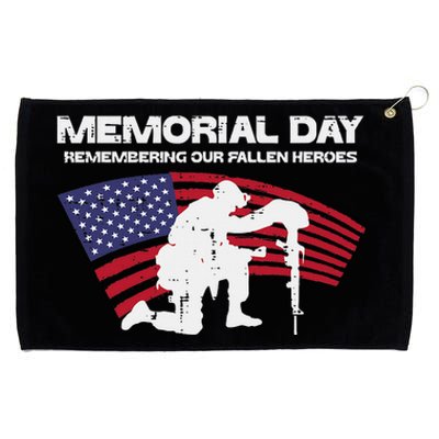 Memorial Day Remembering Our Fallen Heroes Us Flag Grommeted Golf Towel