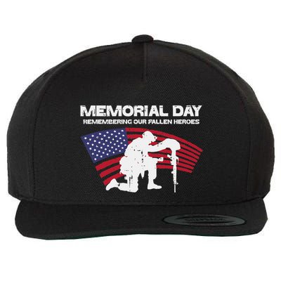 Memorial Day Remembering Our Fallen Heroes Us Flag Wool Snapback Cap