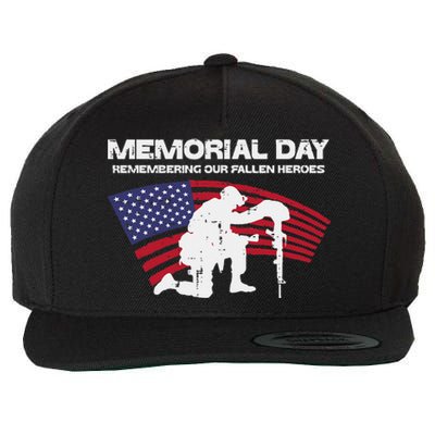 Memorial Day Remembering Our Fallen Heroes Us Flag Wool Snapback Cap