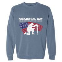Memorial Day Remembering Our Fallen Heroes Us Flag Garment-Dyed Sweatshirt