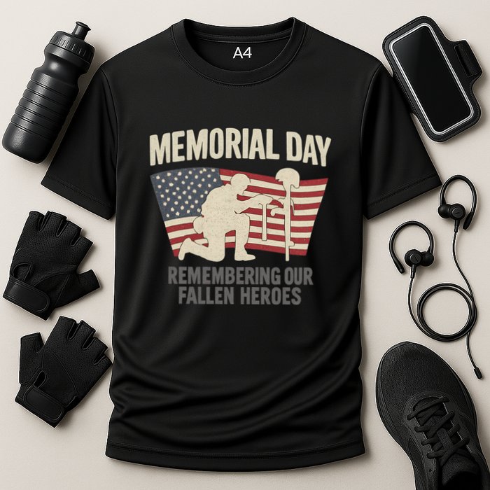 Memorial Day Remembering Our Fallen Heroes Cooling Performance Crew T-Shirt