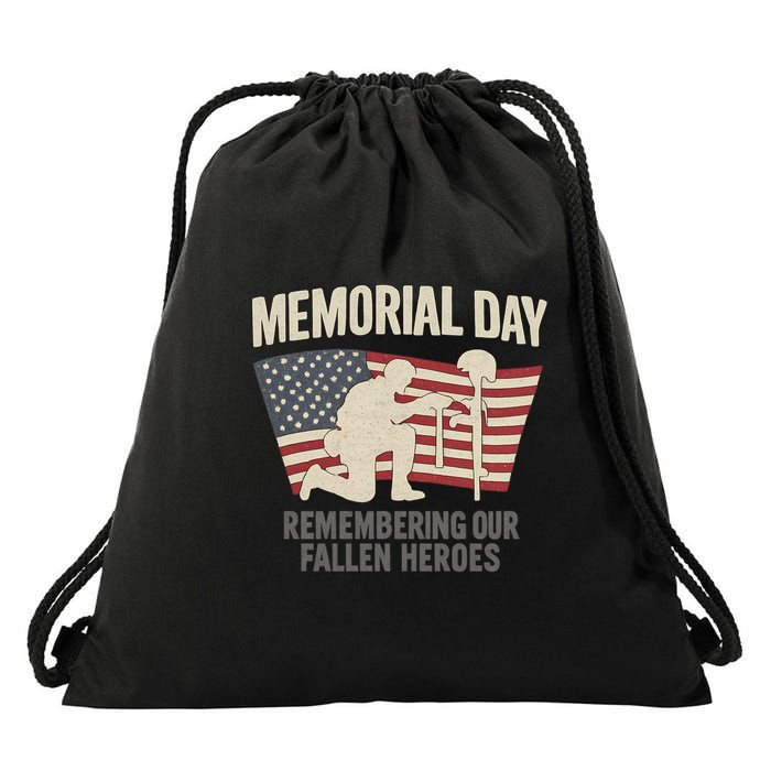 Memorial Day Remembering Our Fallen Heroes Drawstring Bag